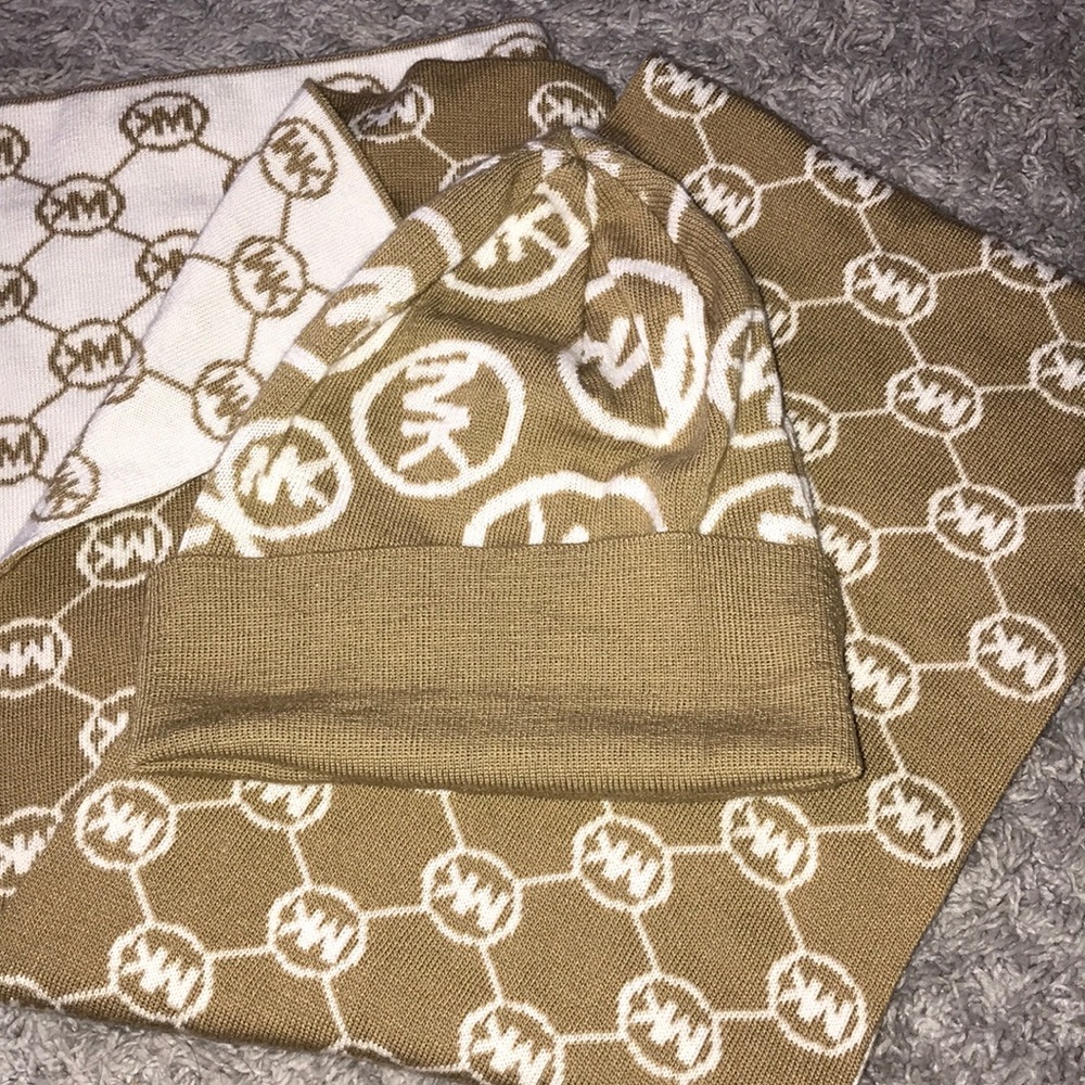 Michael Kors Scarf & Beanie Bundle